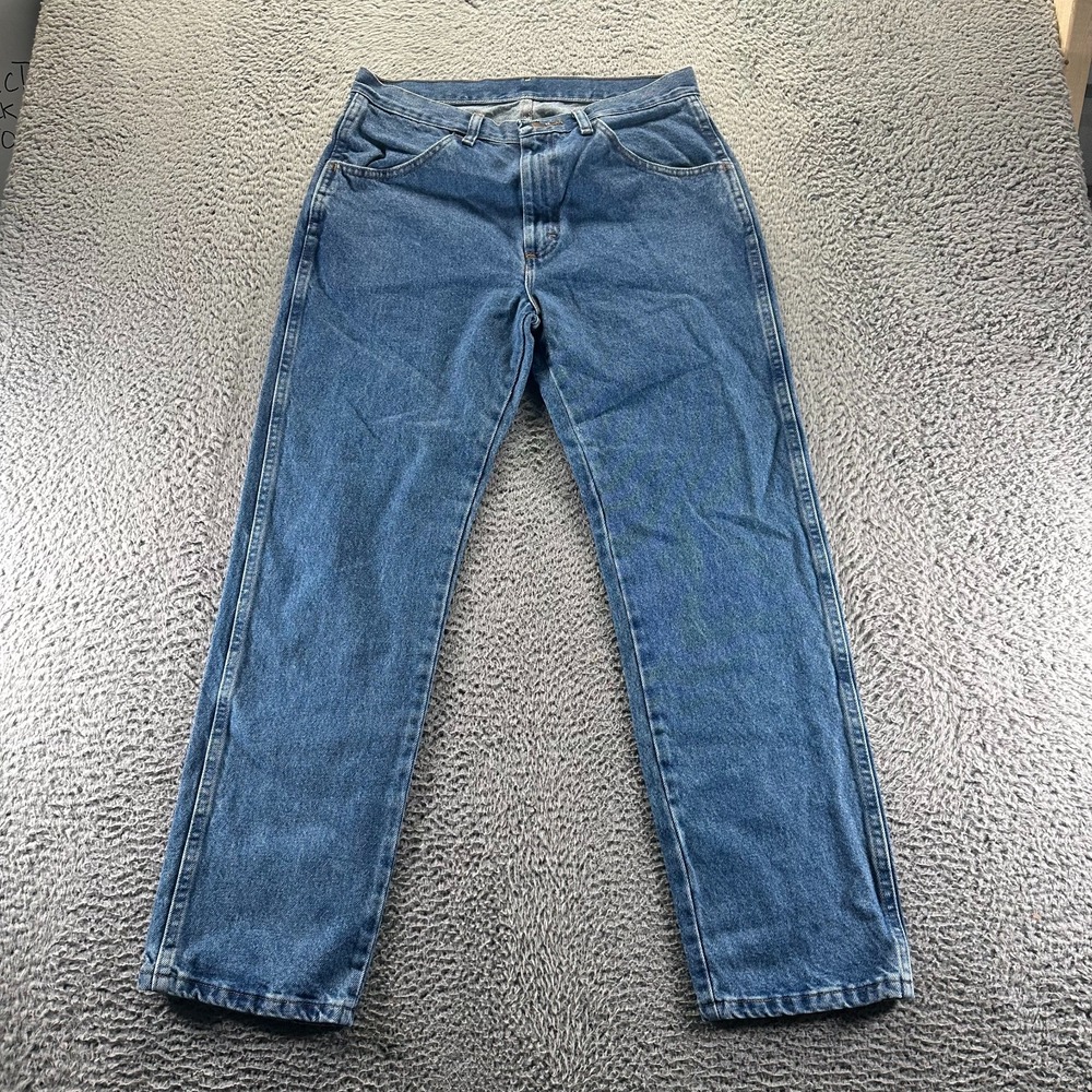 Rustler Jeans Mens 33x30 Blue Cotton Denim Straight Leg Workwear Utility Travel